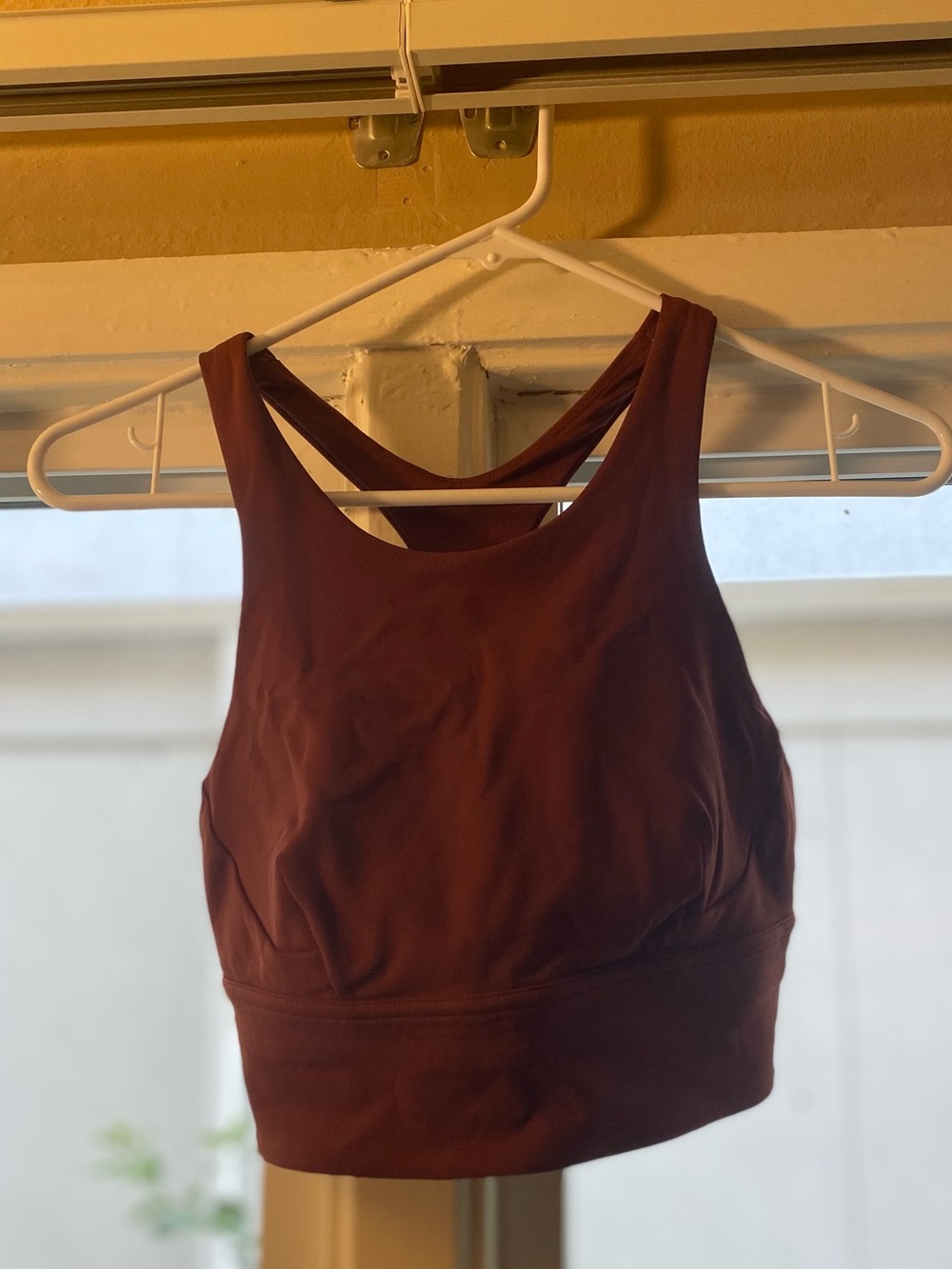 Women's High-Neck Seamless Crop Bralette - Deep Burgundy
